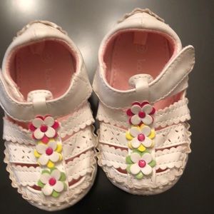 leather white baby shoe